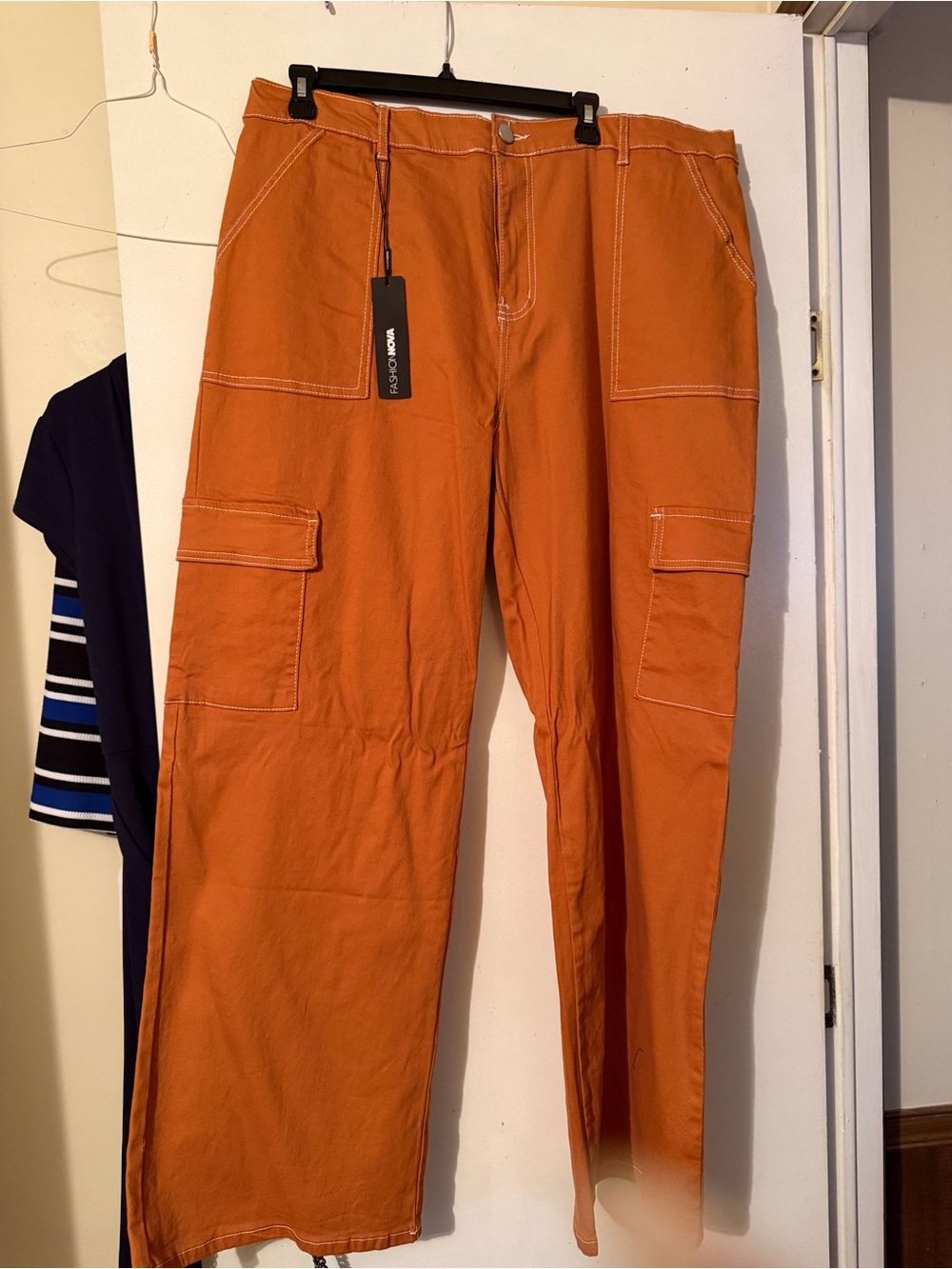 Womens Rust Cargo Pants Fashion Nova Size 16 Brand New Flair